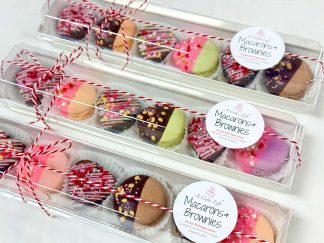 Valentine Mini Macaron & Heart Brownie Boxes